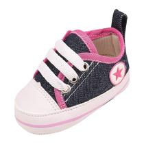 Tenis Star Menina Conforto e Estiloso Jeans Com Pink
