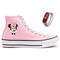 Tênis Star Novo Botinha Minnie Mouse Disney Com Relógio Lançamento - Milene Store