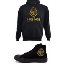 Tênis Star Unissex Cano Alto Harry Potter Hogwarts + Moletom Customizado Blusa De frio - MR SHOES