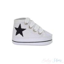 Tênis Starzinho Branco com Estrelinha de Cano Alto - Linha Baby/Bebê Tênis Starzinho Branco com Estrelinha de Cano Alto - Linha Baby/Bebê
