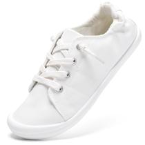 Tênis STQ White Slip On Canvas para mulheres tamanho 9, todos brancos