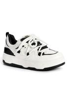 Tênis Street Feminino Branco/Preto com 2 Cadarços - Via Marte