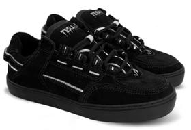 Tênis Tesla Coil Preto Reflexivo Skate All Black 1901-10