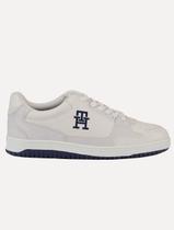 Tênis Tommy Hilfiger Masculino Couro Basket 2C Mix Suede Branco Tênis Tommy Hilfiger Masculino Couro Basket 2C Mix Suede Branco