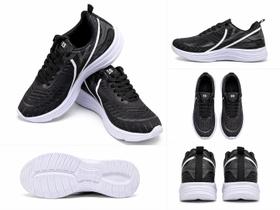 Tênis Unissex Academia Preto e Branco: Conforto Leve para Treino Esportivo Tênis Unissex Academia Preto e Branco: Conforto Leve para Treino Esportivo