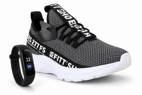 Tênis Unissex Casual Esportivo Confortável Leve Dia a Dia Academia Pulseira Relógio Digital