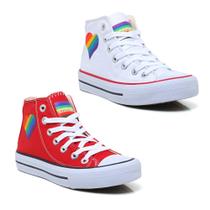 Tenis Unissex Lgbt Orgulho All Kit 2 Pares Cano Alto Star Botinha Lançamento 124HI