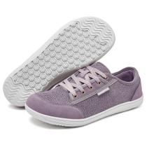 Tênis Unissex Minimalista Barefoot Com Bico Largo, Zero Drop, Couro Bovino, Cadarço, Casual