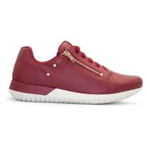 Tênis Usaflex Feminino Confort Casual Couro Com Zíper AH1707