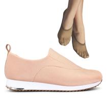 Tênis Usaflex Feminino Slip On Elastano V9103+2P de Meias Color Sports Sapatilha 9055