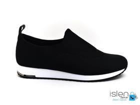 Tenis usaflex slip on preto elastano detalhe costura v9103