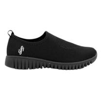 Tenis usaflex slip on preto preto tricot