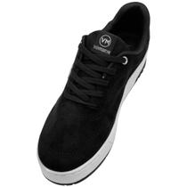 Tênis Via Marte Camurça Preto Bico Redondo