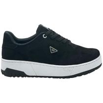 Tênis Via Marte Camurça Preto Bico Redondo