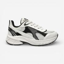Tênis Via Marte Casual Esportivo Branco e Preto Tênis Via Marte Casual Esportivo Branco e Preto