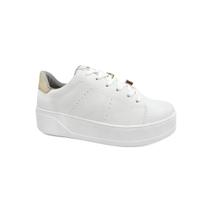 Tênis Via Marte Casual Feminino 23-13501 Branco/Gold