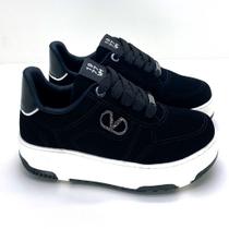 Tênis Via Marte Casual Feminino Via Marte Preto 287-001 Tênis Via Marte Casual Feminino Via Marte Preto 287-001