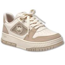 Tênis Via Marte Casual Logo Lateral Feminino - Off White e Bege