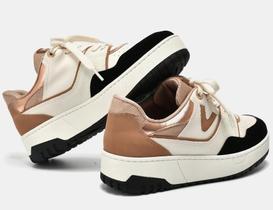 Tênis Via Marte Casual Marrom/off white/preto/rouge 042-017-15 Tênis Via Marte Casual Marrom/off white/preto/rouge 042-017-15