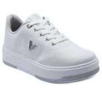 Tênis Via Marte Casual Minimalista Feminino - Branco e Prata