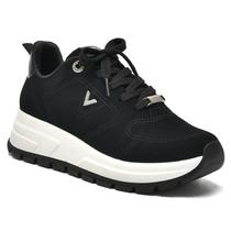 Tênis Via Marte Chunky Sneakers Flatform Jogging 242-002 Preto Camurça