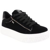 Tênis Via Marte Com strass Preto Ref.: 23-13903 Tênis Via Marte Com strass Preto Ref.: 23-13903