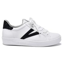 Tenis via marte sintetico branco/preto 23-6202-01