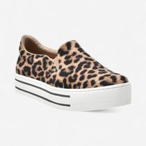 Tênis Via Marte Slip On Caual Animal Print Onça