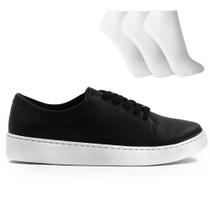 Tênis Vizzano Básico Casual Feminino + 3 Pares de Meias