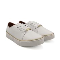 Tenis Vizzano Branco Casual Feminino Detalhe Dourado 1214.105