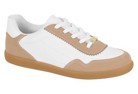 Tenis Vizzano Casual Cadarço Com Recortes Branco/Bege Tenis Vizzano Casual Cadarço Com Recortes Branco/Bege