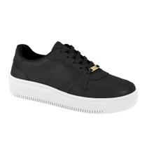 Tênis Vizzano Feminino Casual Flatform Confortável Preto/Branco