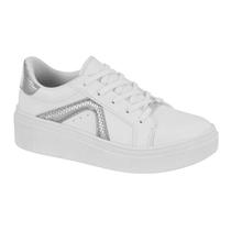 Tênis Vizzano Feminino Flatform Branco Prata