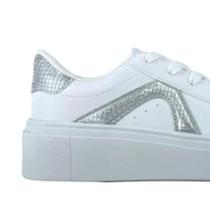 Tênis Vizzano Feminino Flatform Branco Prata