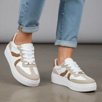 Tênis Vizzano Flatform Feminino 1339.346 Branco Dourado