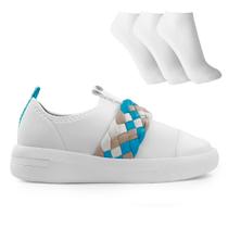 Tênis Vizzano Slip On Feminino + 3 Pares de Meias