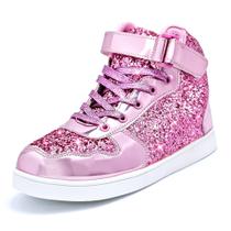 Tênis Wooowyet Glitter High Top Shoes para crianças, meninos e meninas