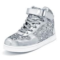 Tênis Wooowyet Glitter High Top Shoes para crianças, meninos e meninas