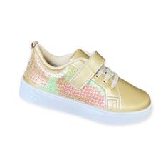 Tênis World Colors Infantil Feminino Cor Dourado