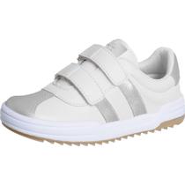 Tenis Xua Xua Feminino Branco Listras Prata