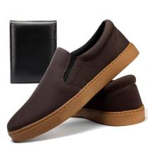 Tênis Yate Slip-on Masculino Sapatênis Casual em Lona com Carteira