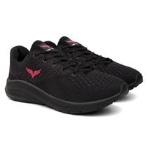 Tennis Feminino Preto Macio Leve Com Solado Absorve Impacto Tennis Feminino Preto Macio Leve Com Solado Absorve Impacto