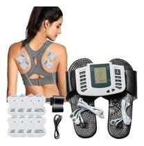 Tensão Elétrico Estimulador Músculo Terapia Digital Dispositivo Massageador Corporal 16 Almofadas Eletrodo Pulso EMS Máq