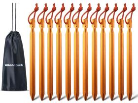 Tent Stakes All one tech 7075 Alumínio 18 cm, pacote com 12 unidades, laranja