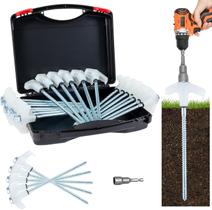 Tent Stakes x-vesolje Heavy Duty Screw-in Metal 20 unidades