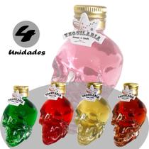 Tequila drink Garrafinha mini Caveira kit 4 unid. Skull Shot