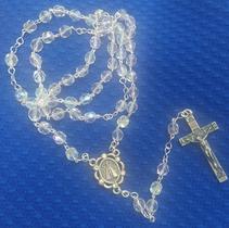 Terço Aparecida colorido Vidro efeito irisado