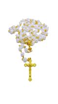 Terço Católico Em Rosa branco Primeira Comunhão Crisma Cruz Terço Católico Em Rosa branco Primeira Comunhão Crisma Cruz