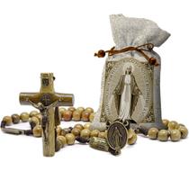 Terço Católico Mistérios Do Rosário Saquinho Religioso Nossa Senhora das Graça e São Bento - Zanato