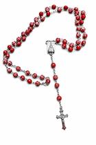 Terço Colar Nossa Senhora Aparecida Contas Formato Rosas 8mm Cor Vermelho Terço Colar Nossa Senhora Aparecida Contas Formato Rosas 8mm Cor Vermelho